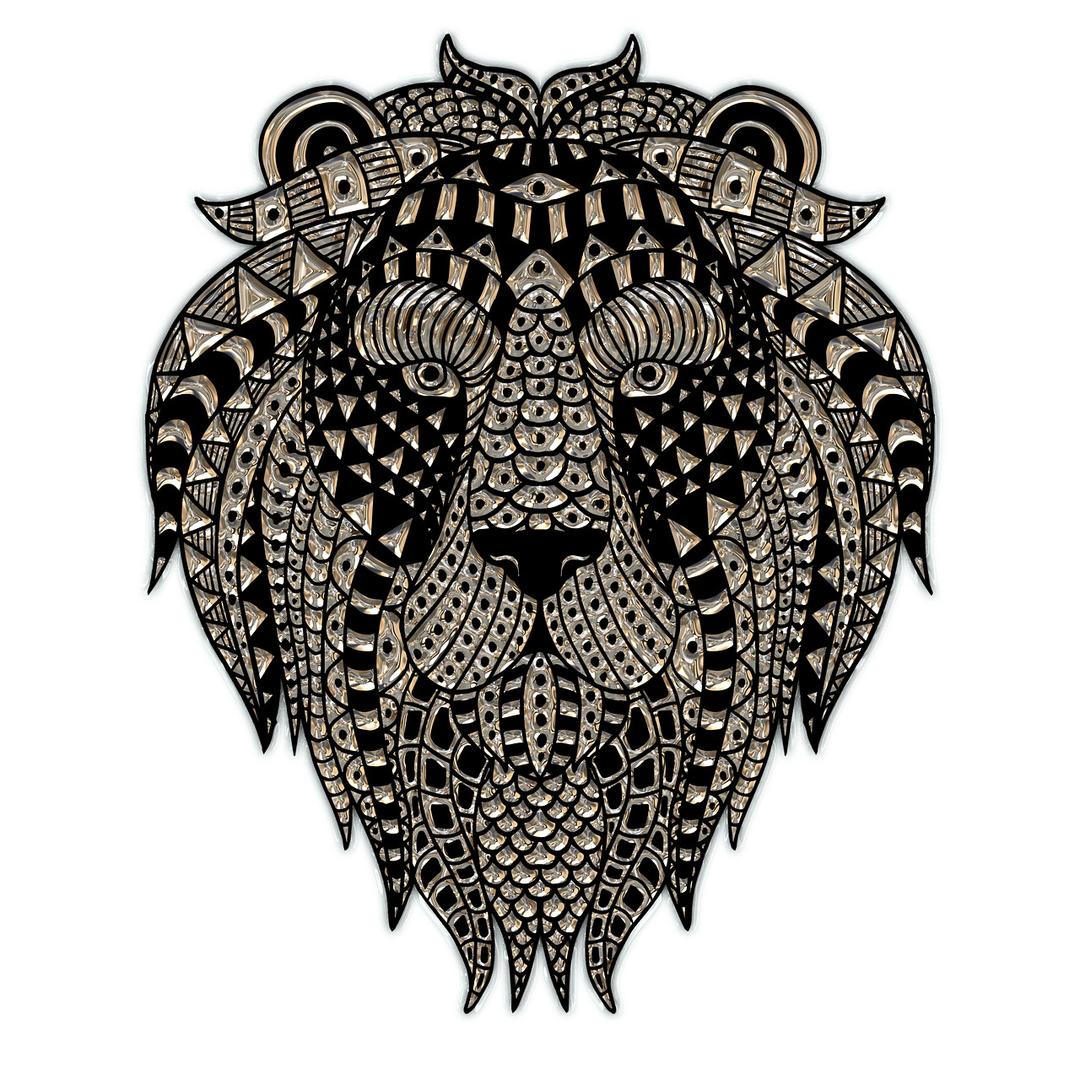 Lion Head Plastic Art png transparent