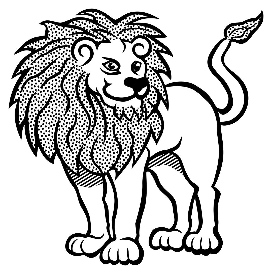 lion - lineart png transparent