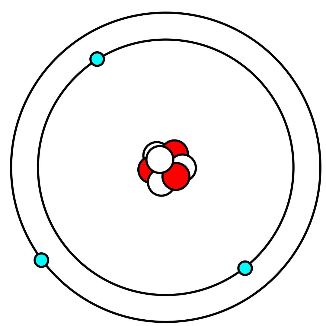 Lithium atom in Bohr model png transparent