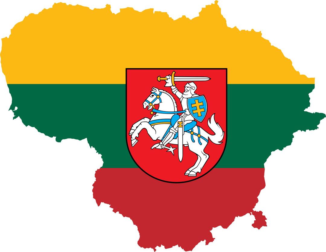 Lithuania Map Flag With Coat Of Arms png transparent