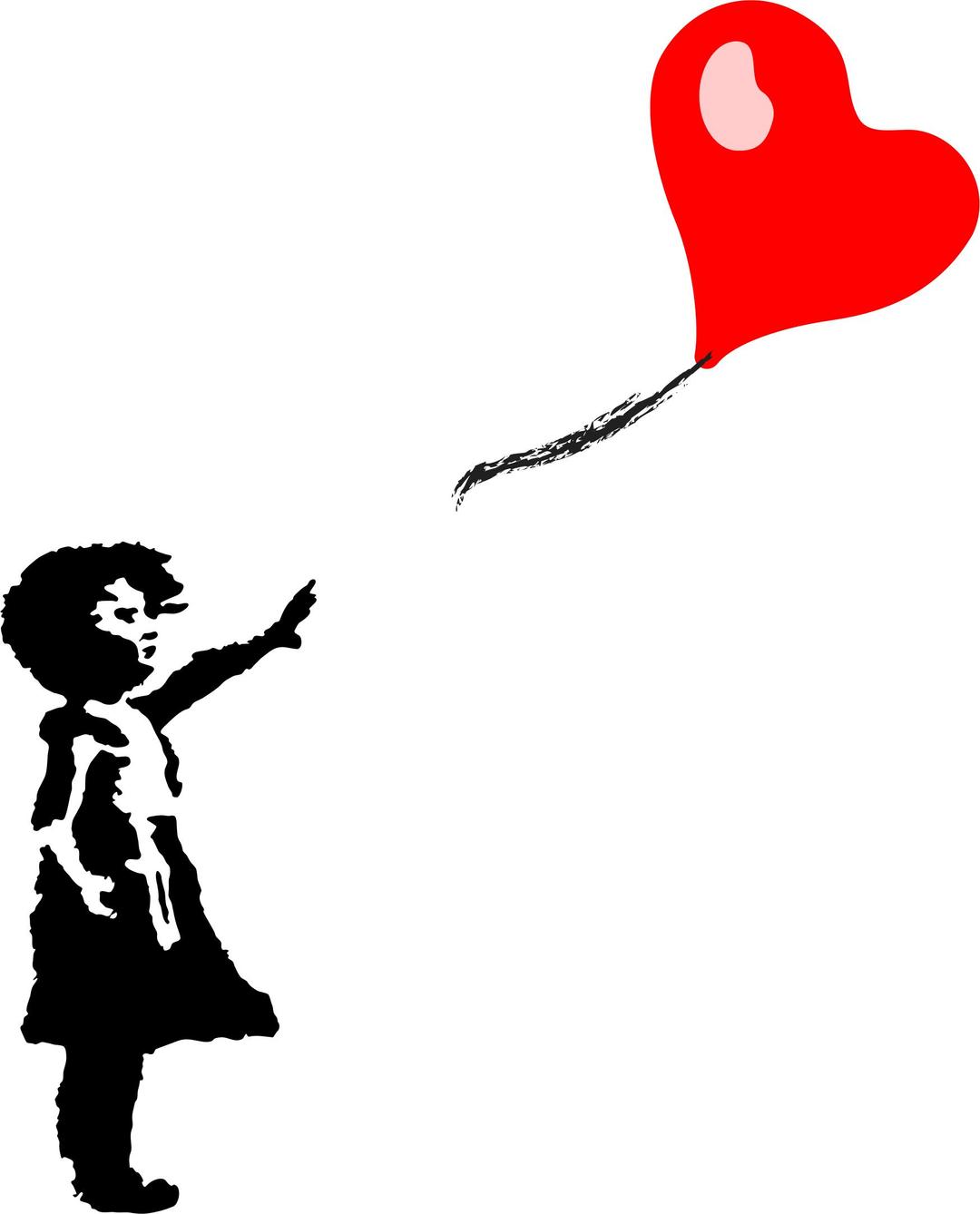 Little Girl And Heart Shaped Balloon png transparent