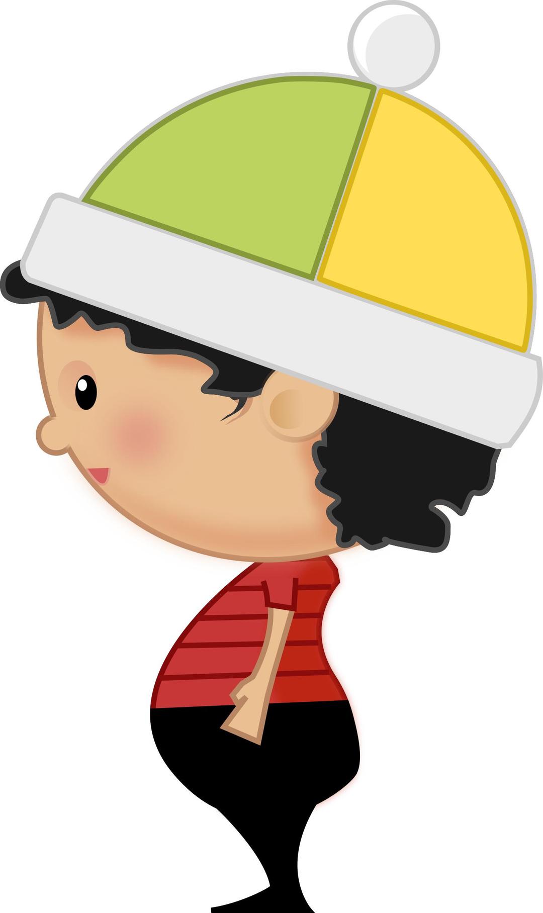 Little kid - side with lowered arms png transparent