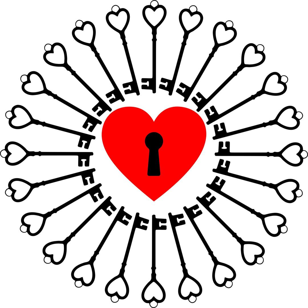 Locked Heart And Keys png transparent