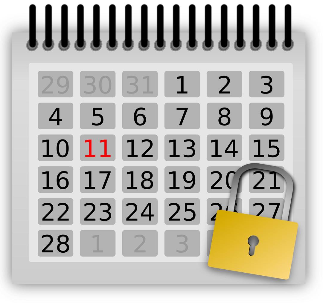 locked-calendar png transparent