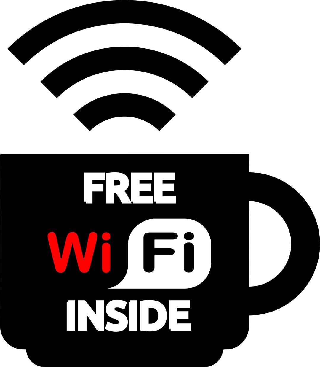 Logo Free WiFi Inside for a cafe png transparent