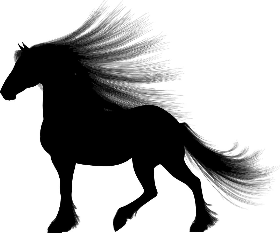 Long Haired Horse Silhouette png transparent