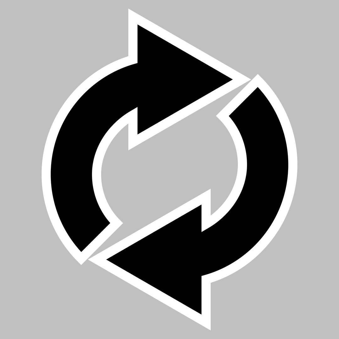 Looping arrows (black) png transparent
