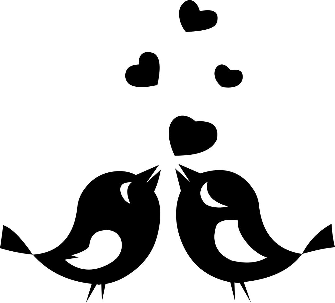 Love Birds With Hearts png transparent
