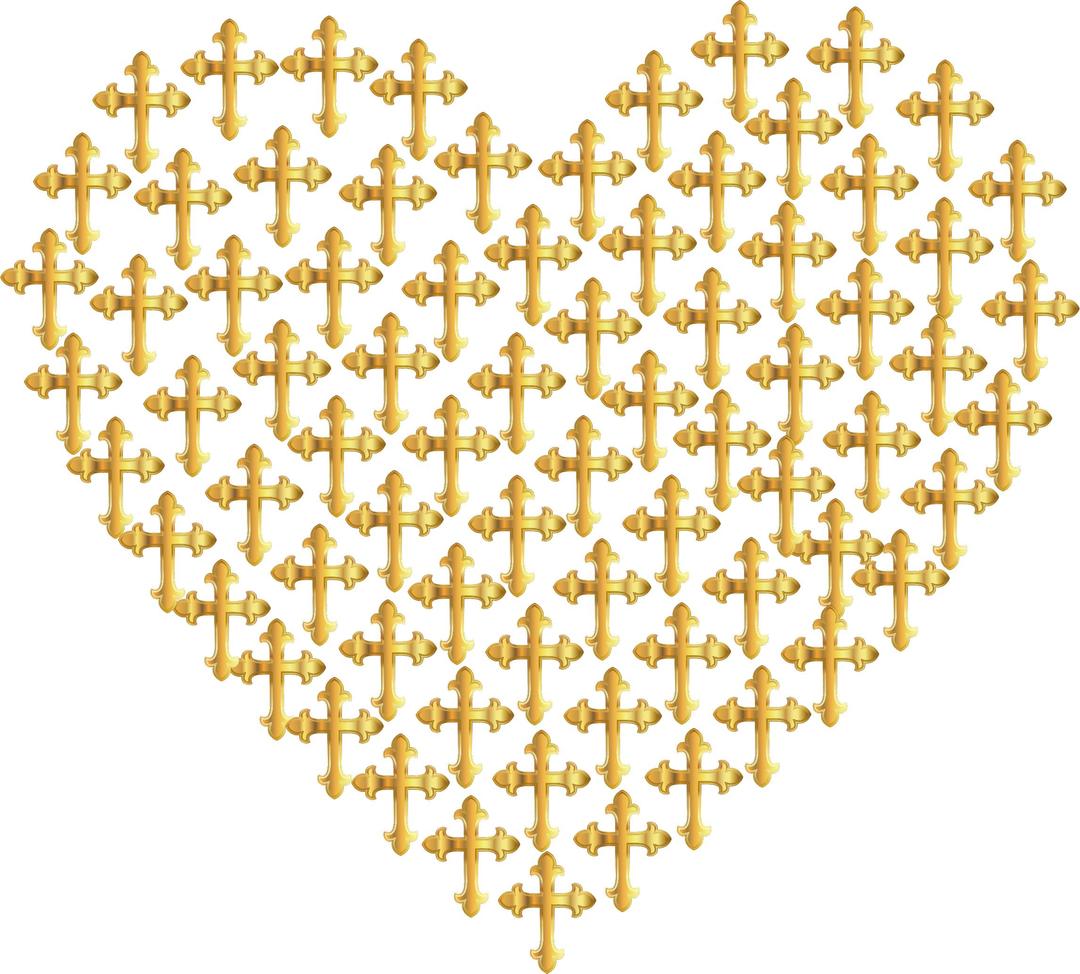 Love Heart Crosses Gold No Background png transparent