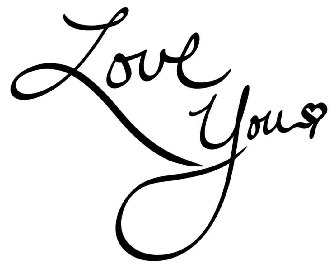 Love You and Heart png transparent