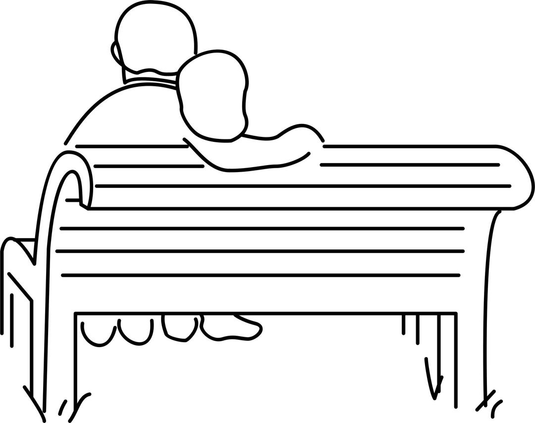 lovers on a bench png transparent