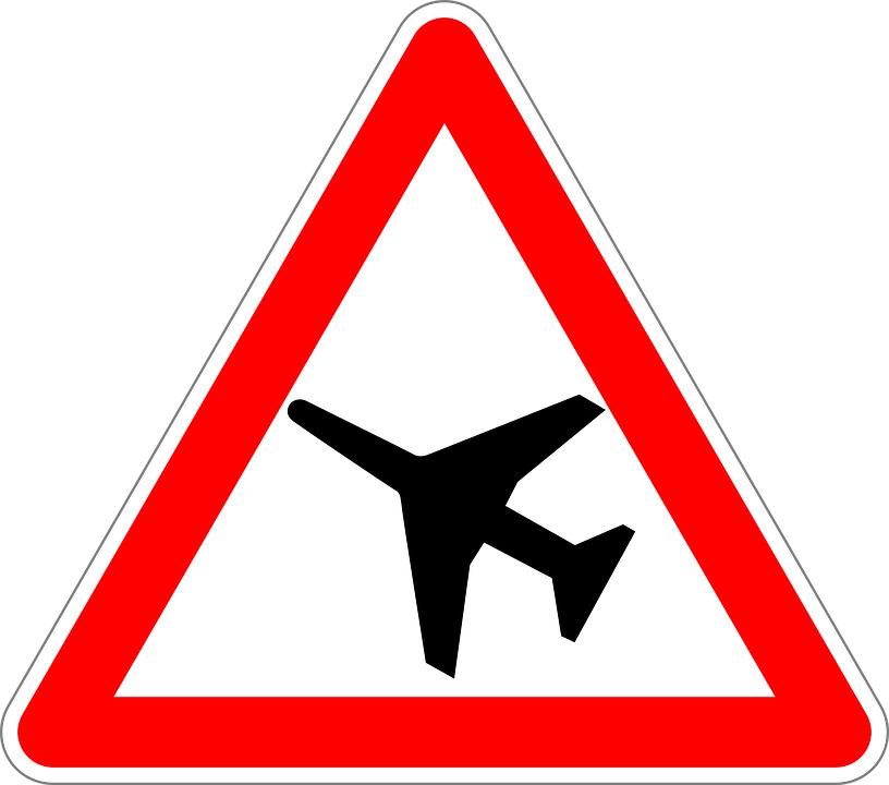 Low Flying Aircraft Warning Road Sign png transparent