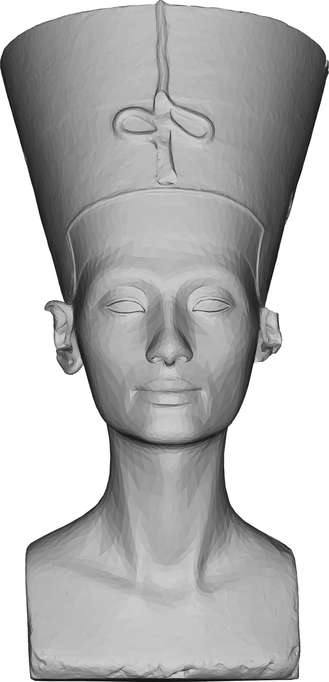 Low Poly 3D Nefertiti Bust png transparent