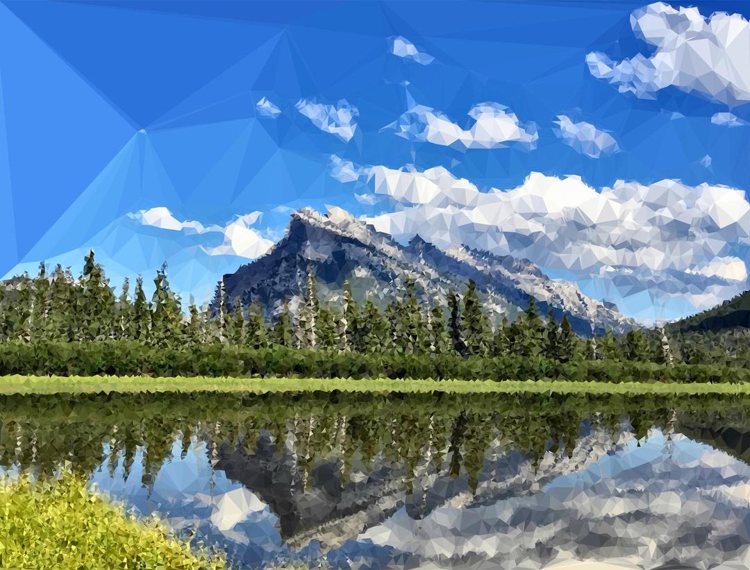 Low Poly Banff National Park Canada png transparent