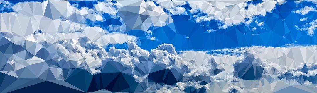 Low Poly Cloudscape Panorama png transparent