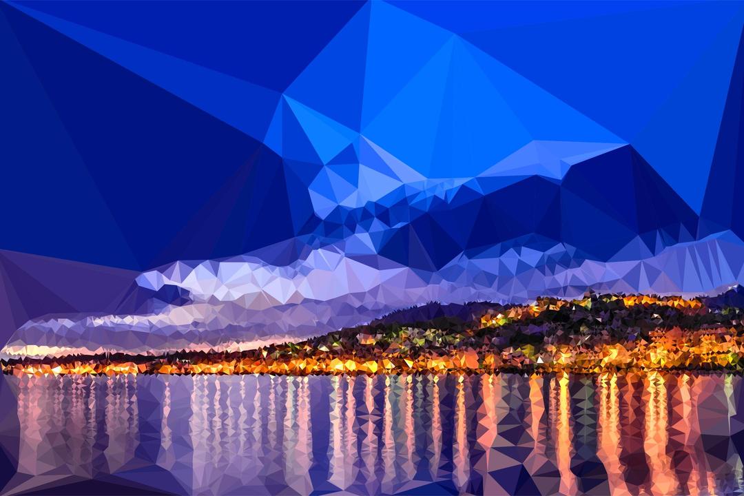 Low Poly Dawn In Calabria Italy png transparent