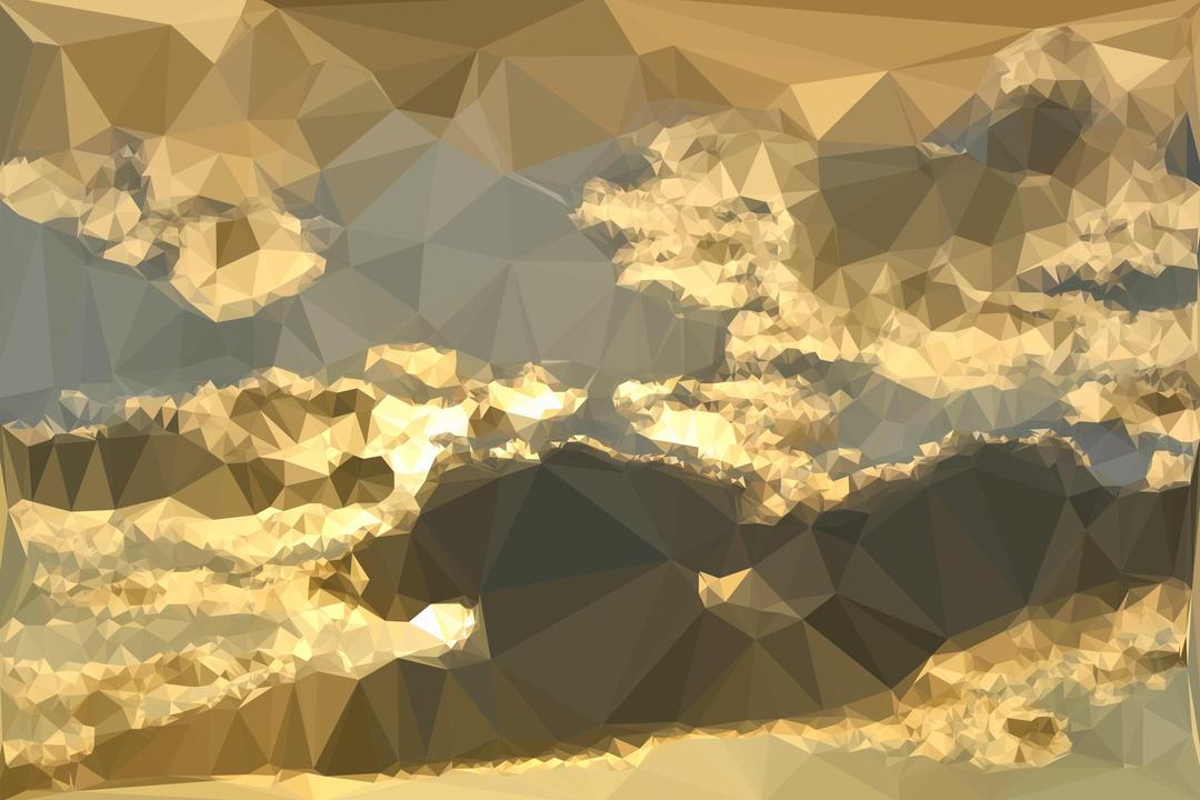 Low Poly Golden Clouds png transparent