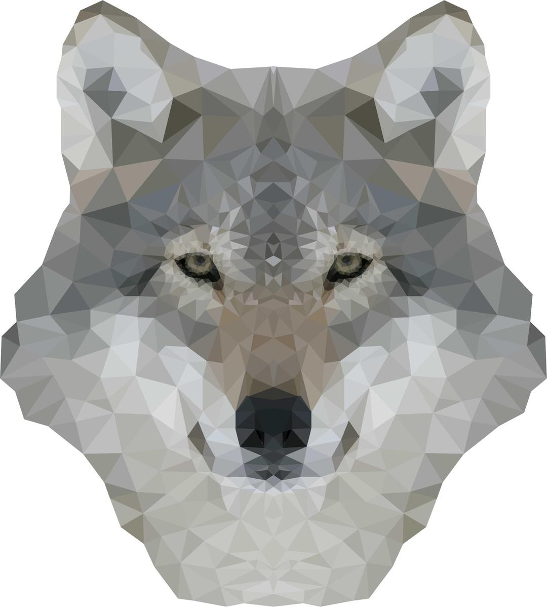 Low Poly Gray Wolf png transparent