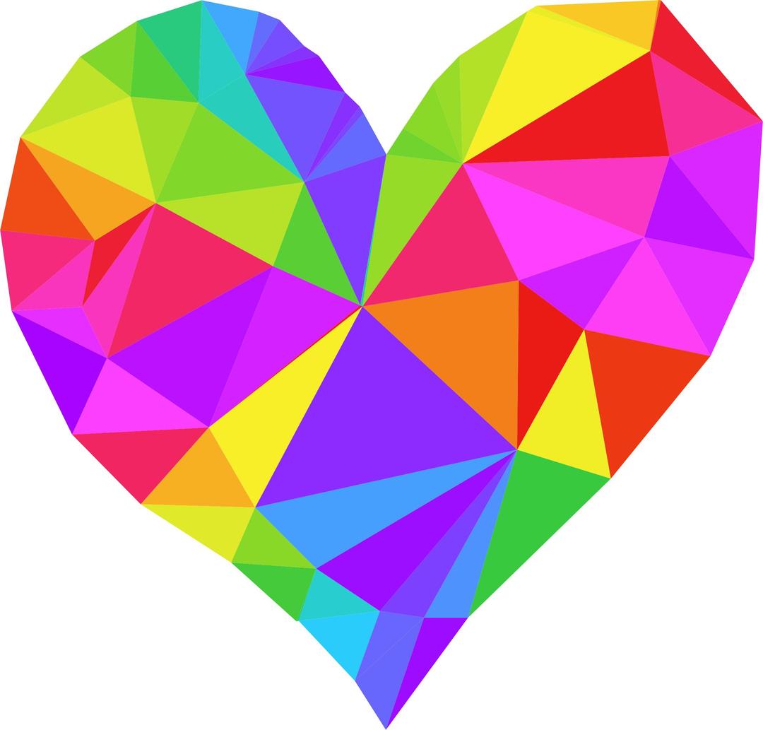 Low Poly Heart png transparent