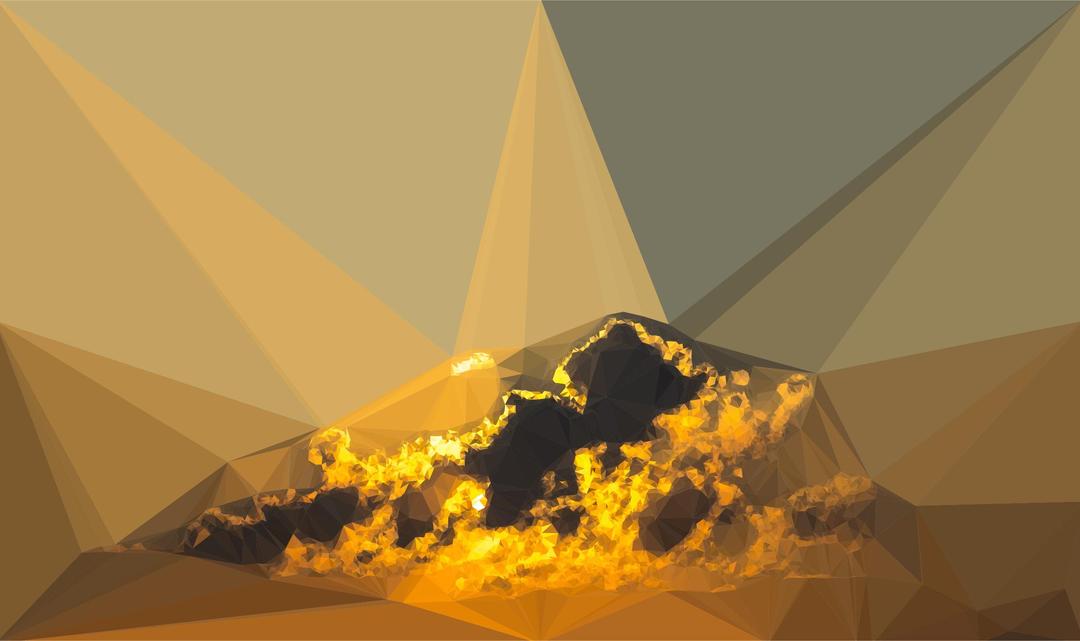 Low Poly Incandescent Amber png transparent