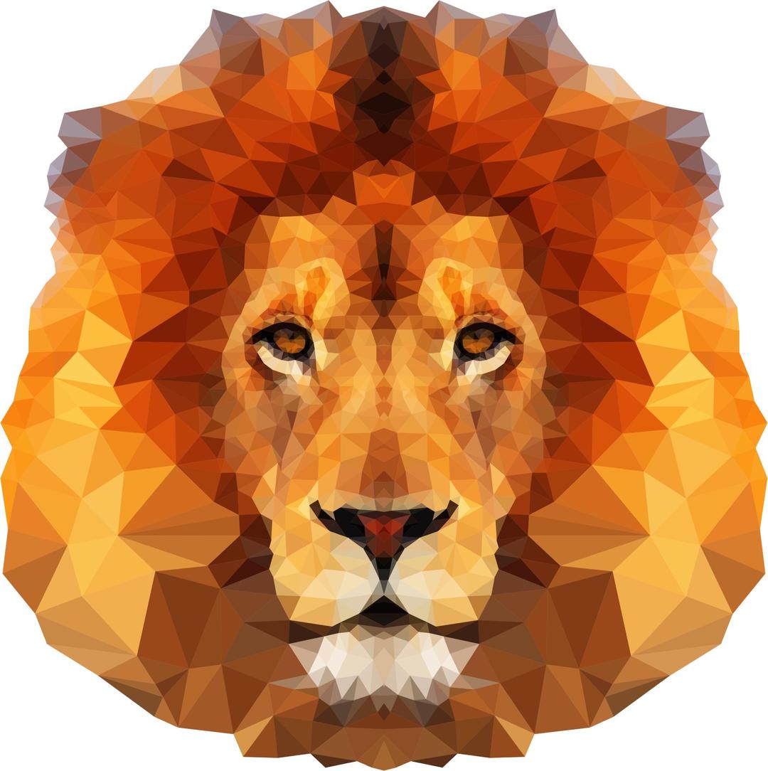 Low Poly Lion Face png transparent