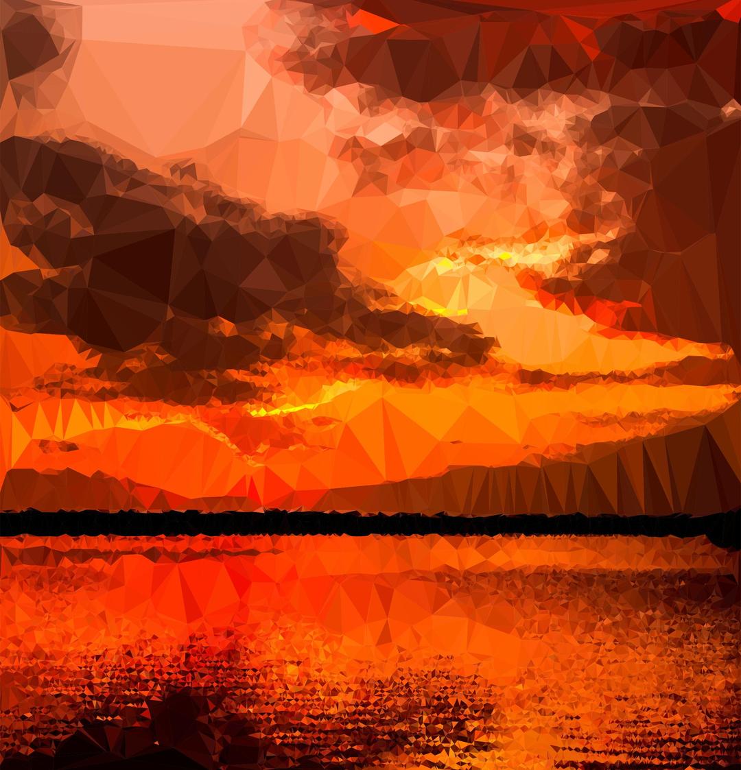 Low Poly Ocher Sunset png transparent