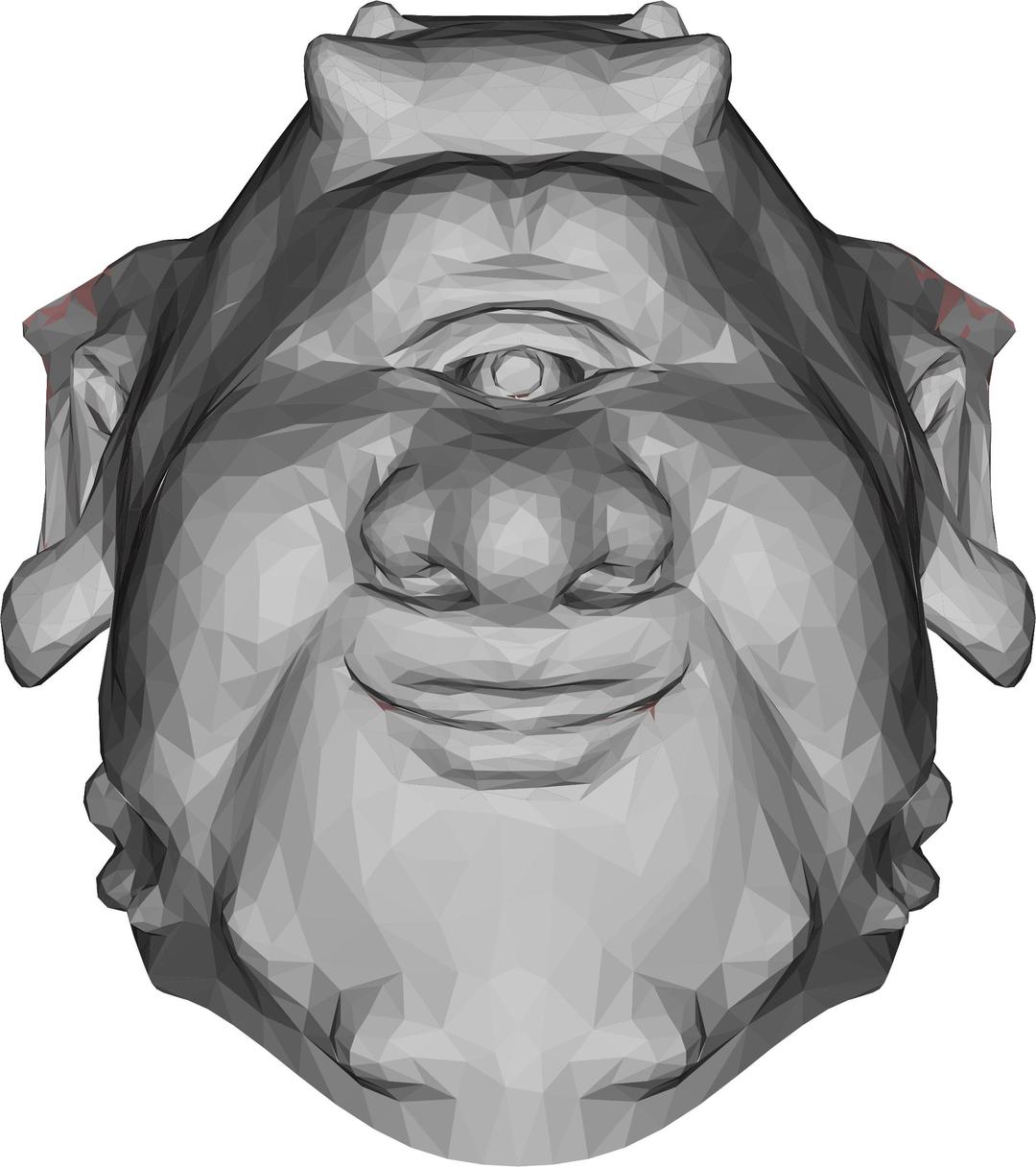Low Poly Ogre Head png transparent