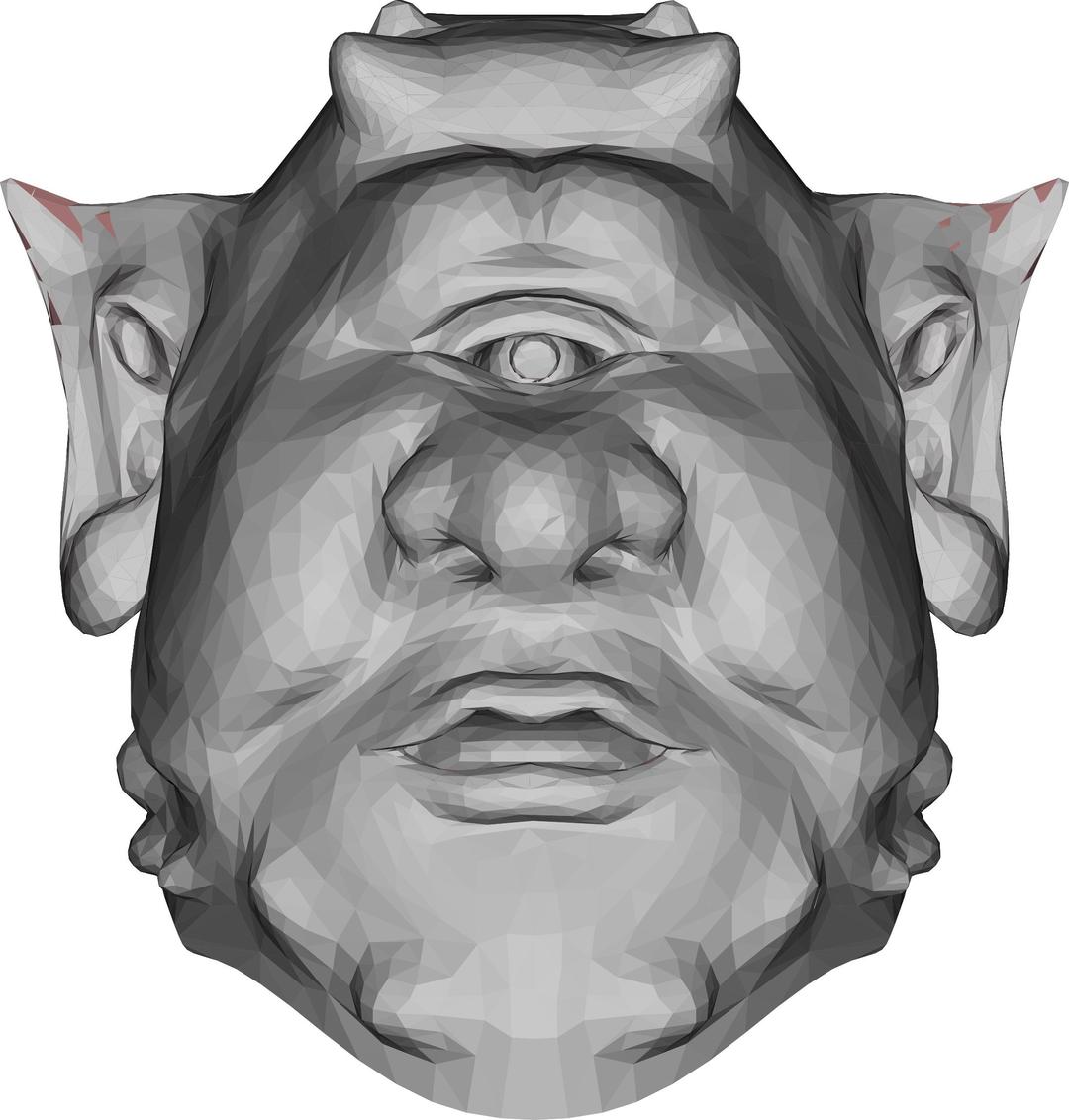 Low Poly Ogre Head 2 png transparent