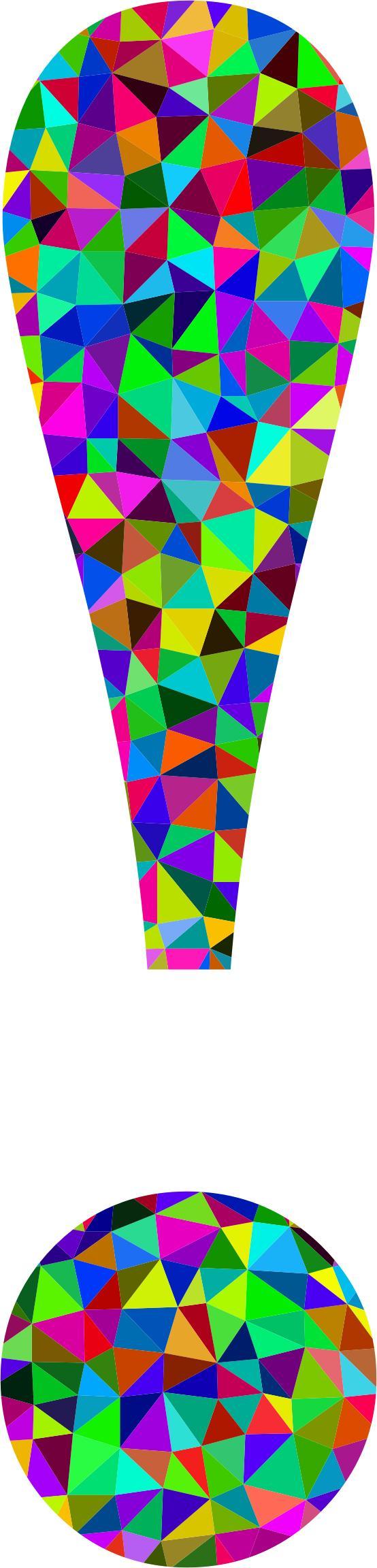 Low Poly Prismatic Exclamation Point png transparent