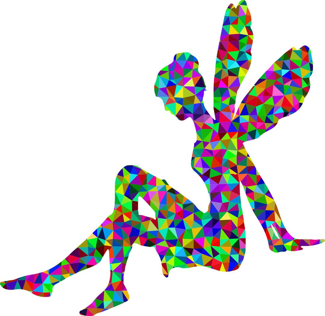 Low Poly Prismatic Female Fairy Relaxing png transparent