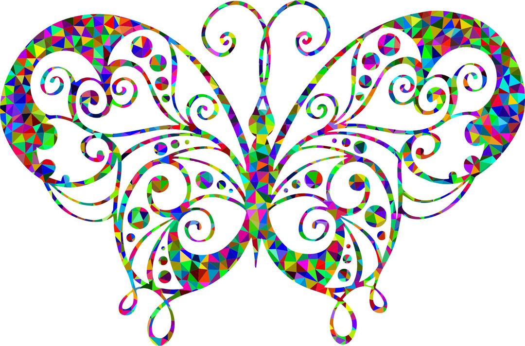 Low Poly Flourish Butterfly png transparent