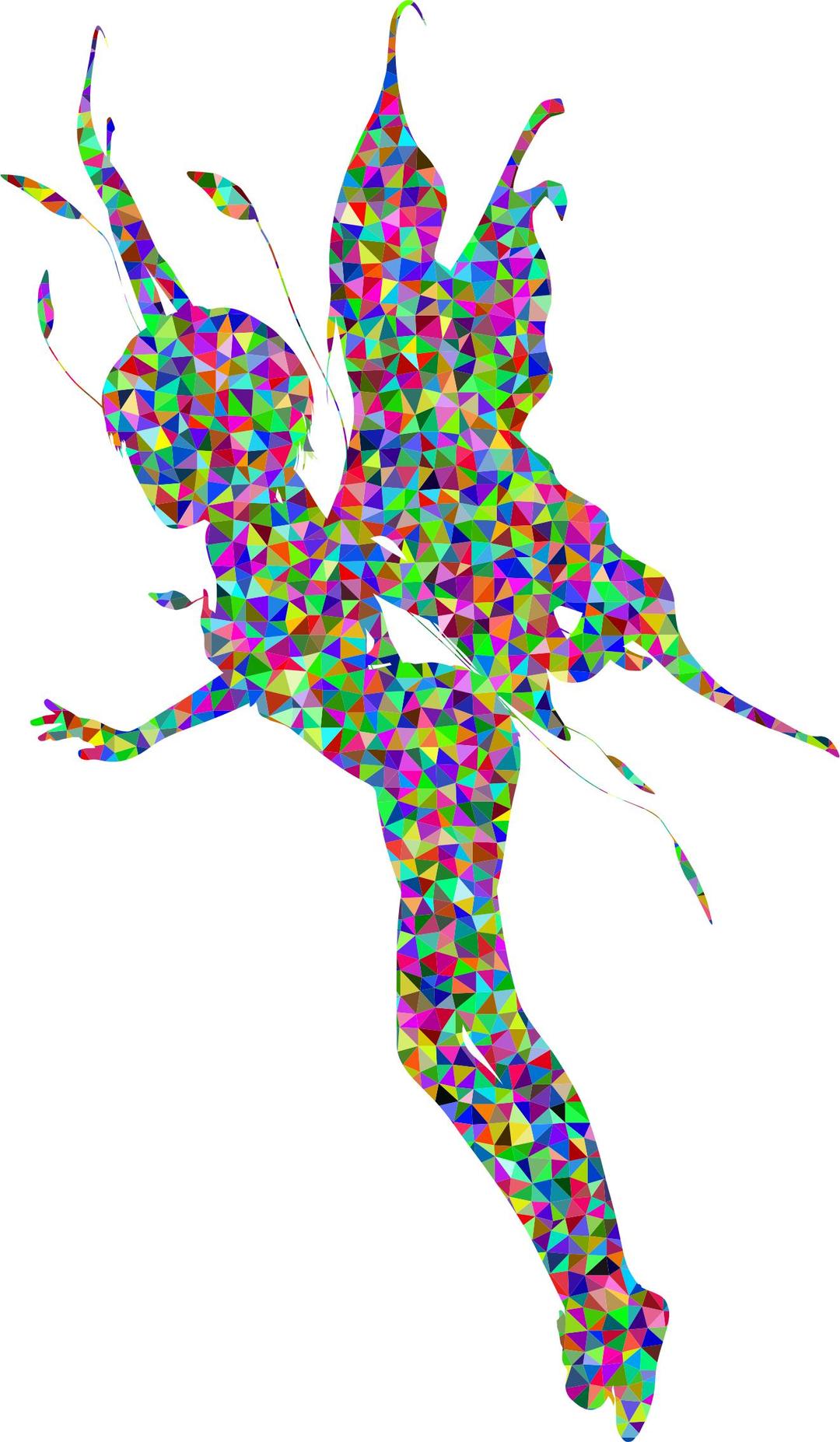 Low Poly Prismatic High Detail Female Fairy Silhouette png transparent