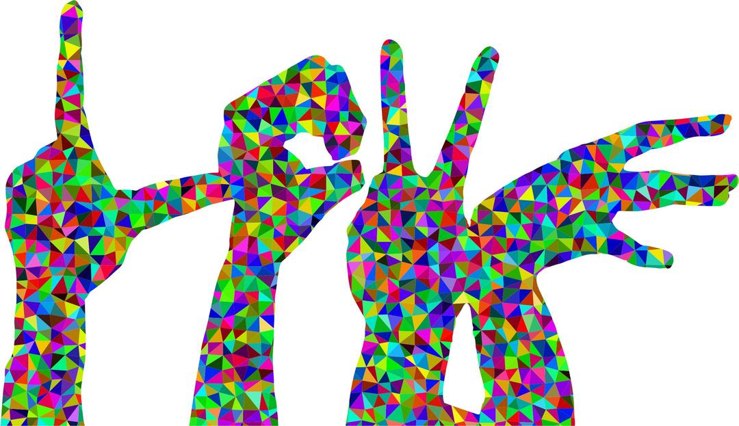 Low Poly Prismatic Love Hands Silhouette png transparent