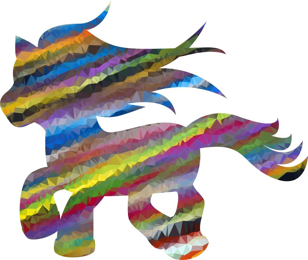 Low Poly Prismatic Streaked Fantasy Pony png transparent