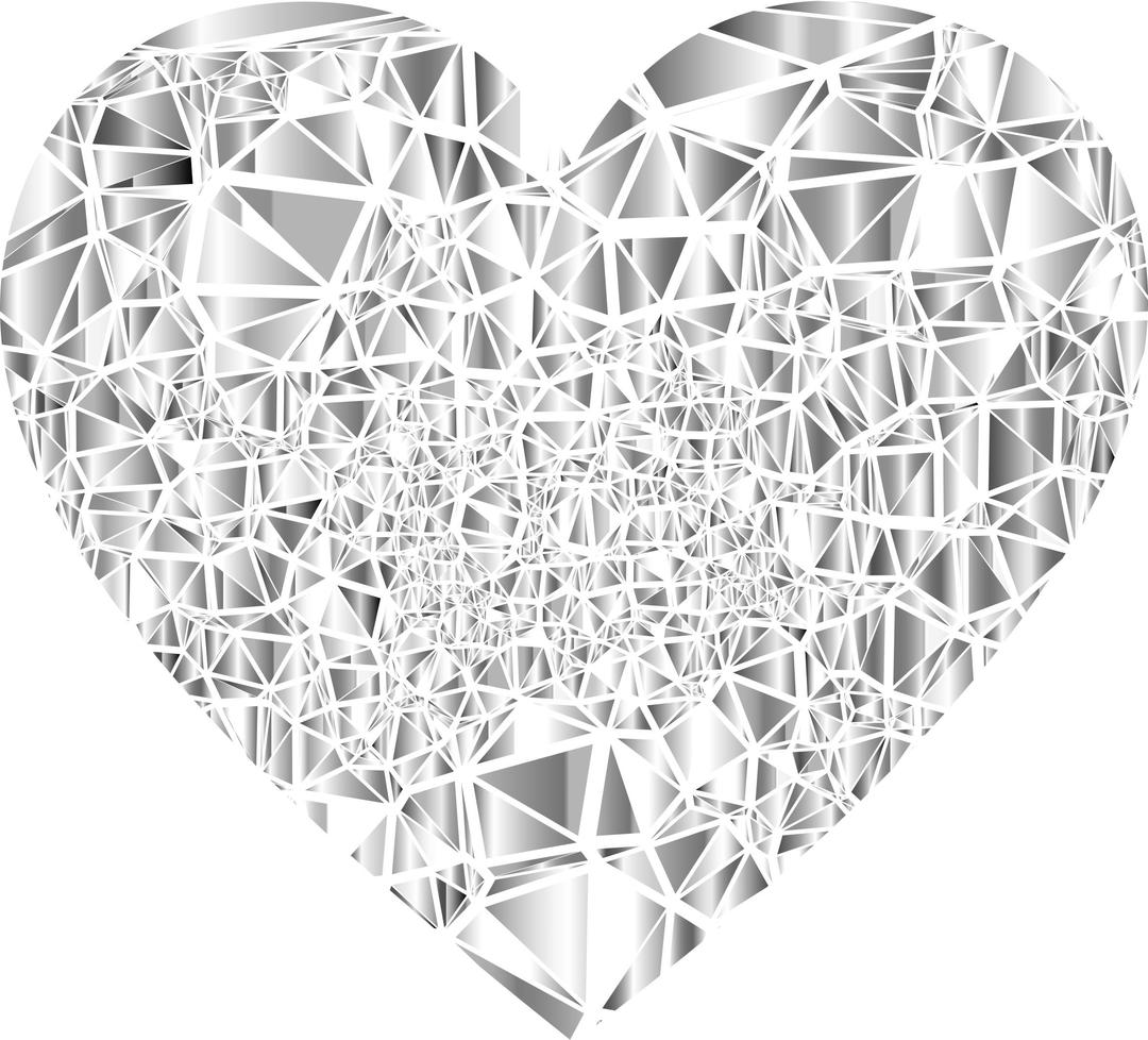 Low Poly Shattered Gemstone Heart png transparent