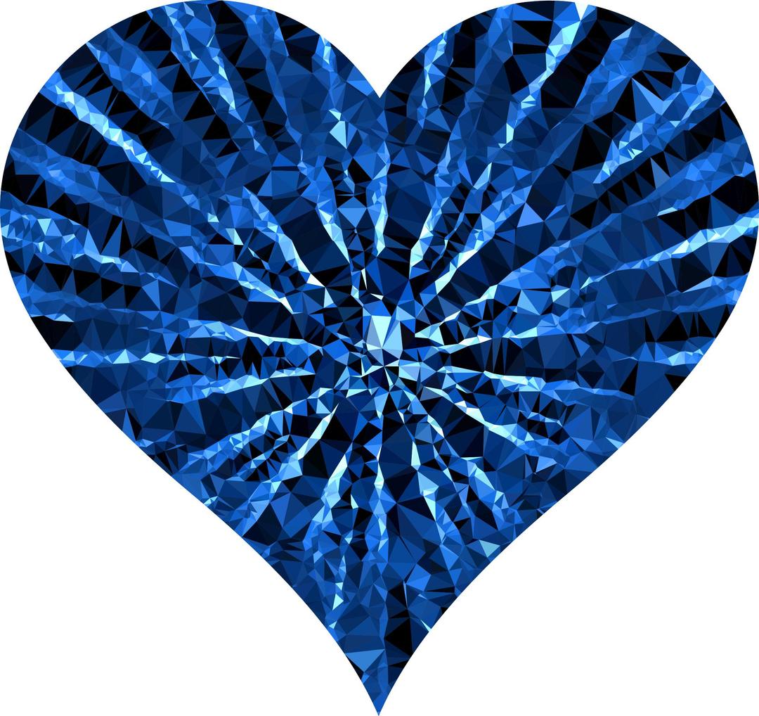 Low Poly Shattered Heart Blue png transparent