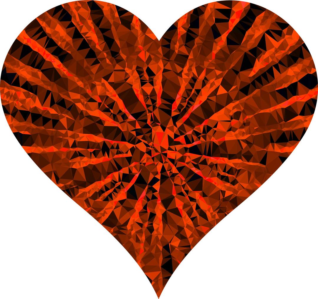 Low Poly Shattered Heart Red png transparent