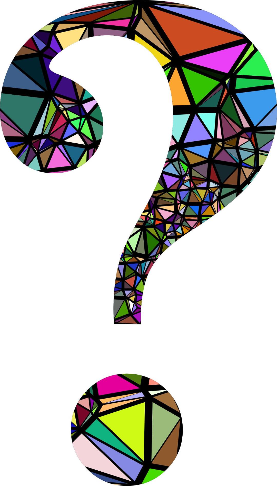 Low Poly Shattered Question Mark With Background png transparent
