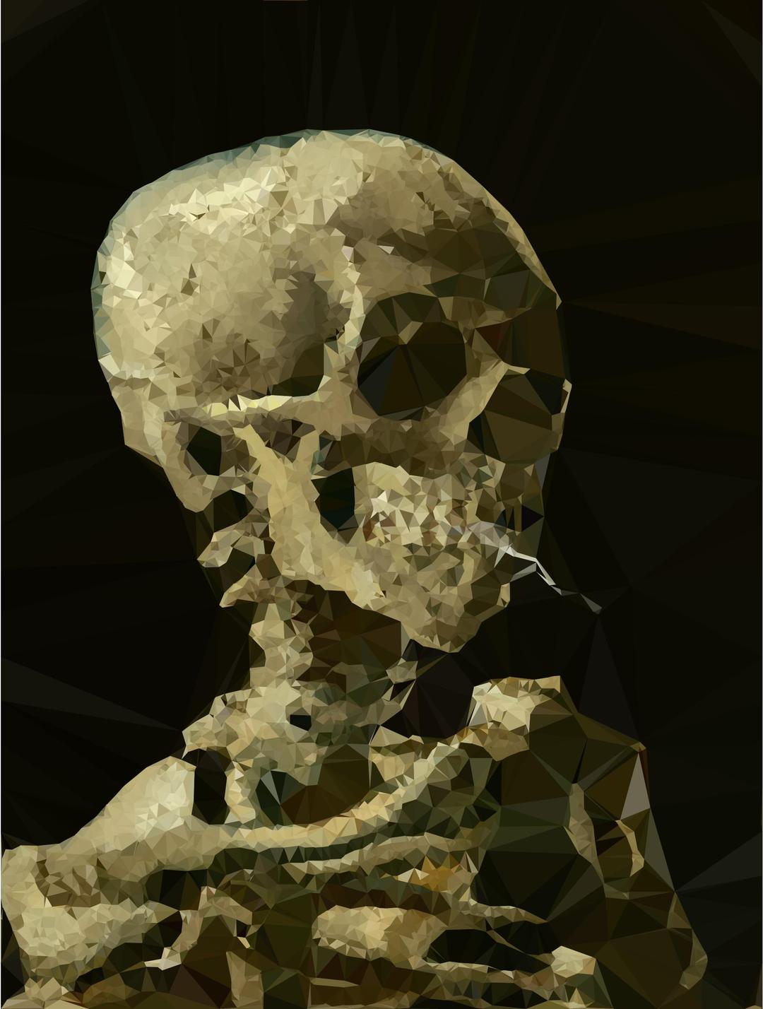 Low Poly Skeleton With Burning Cigarette Vincent Van Gogh png transparent