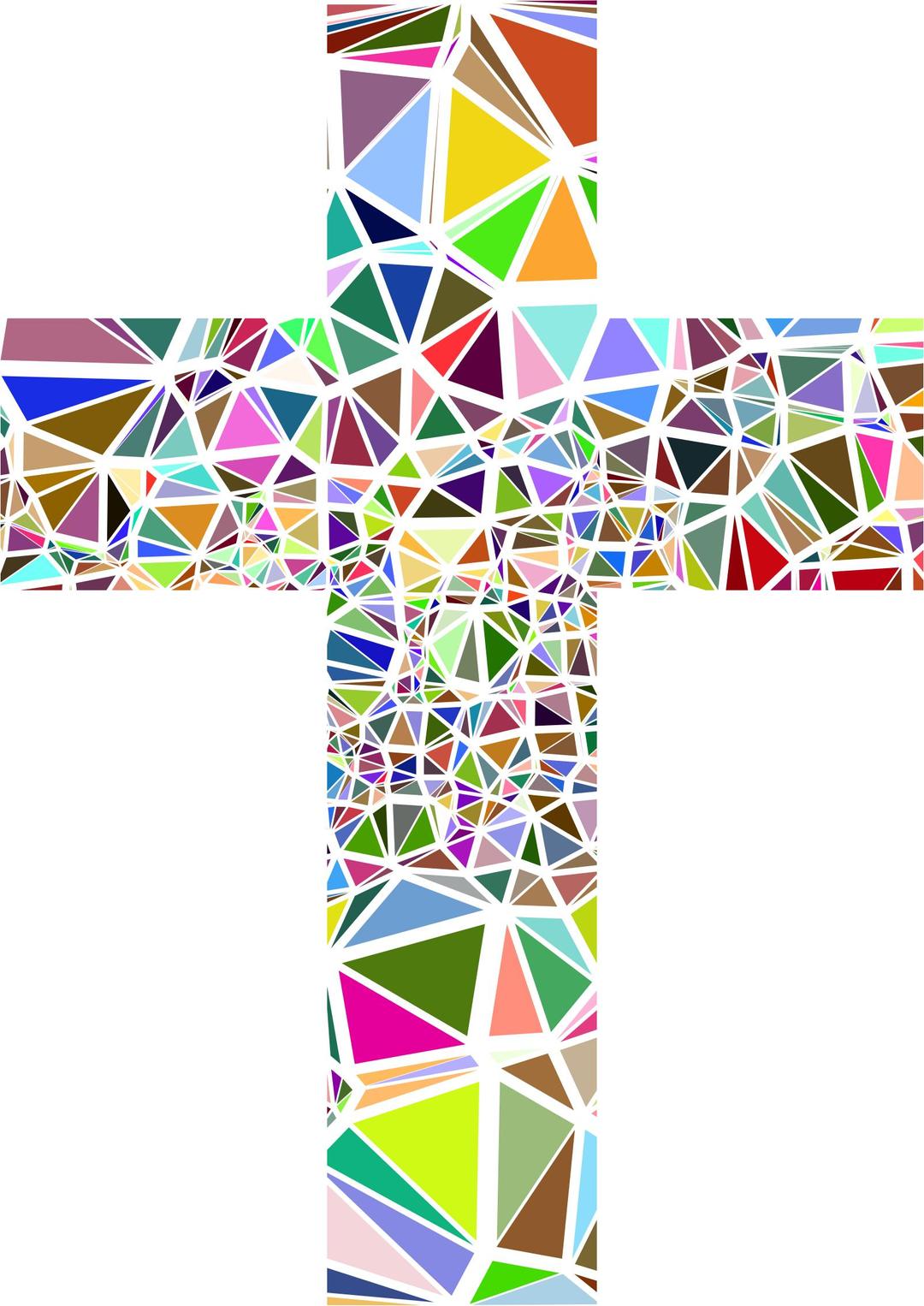 Low Poly Stained Glass Cross png transparent
