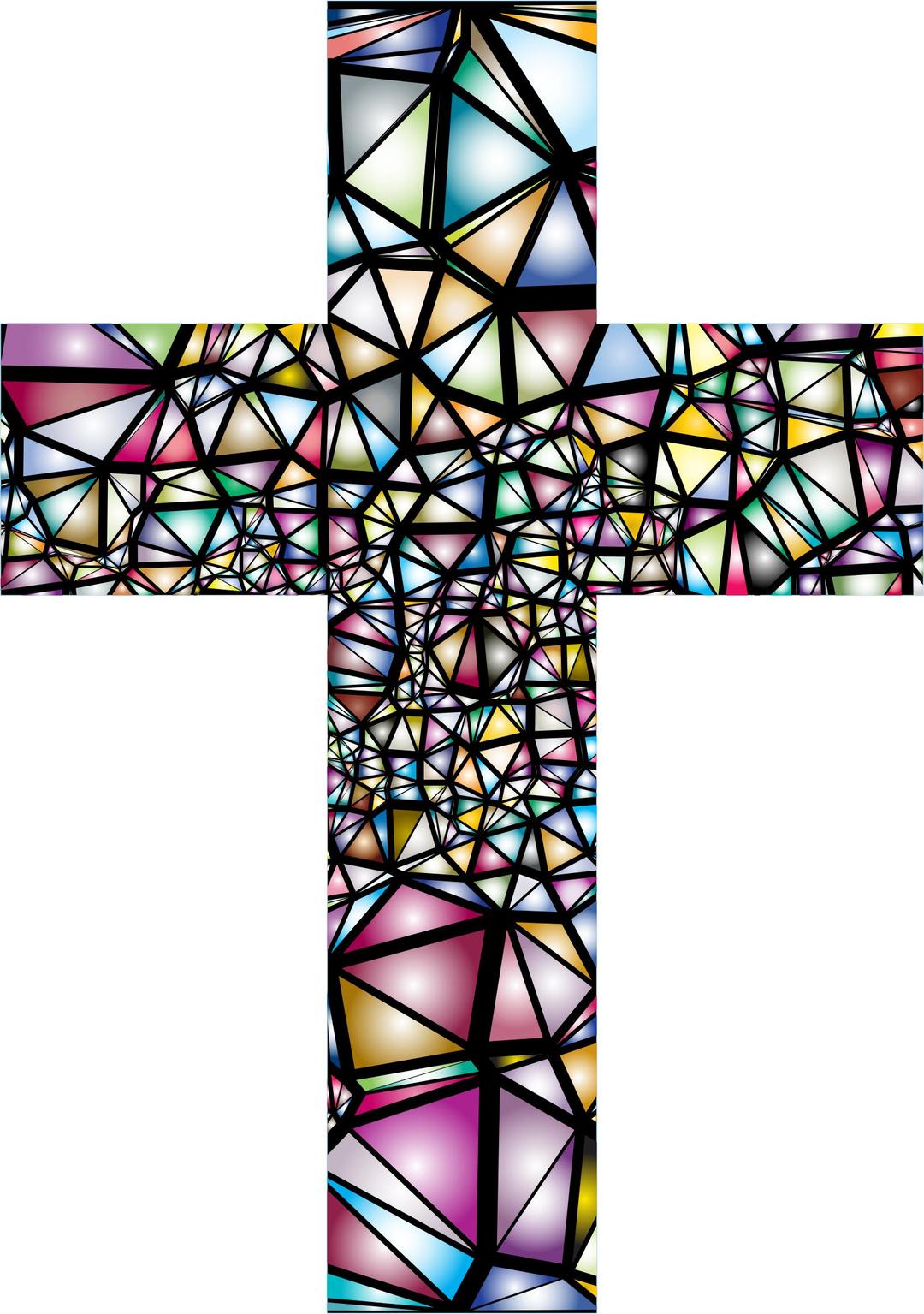 Poly Stained Glass Cross png transparent