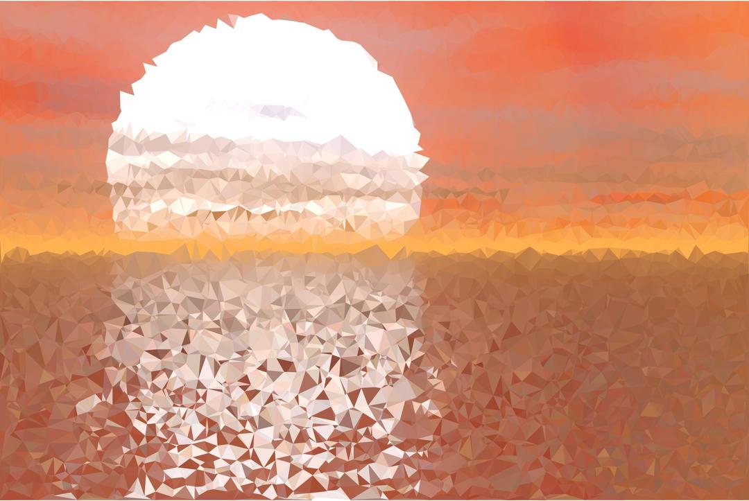 Low Poly Sunset Reflection png transparent