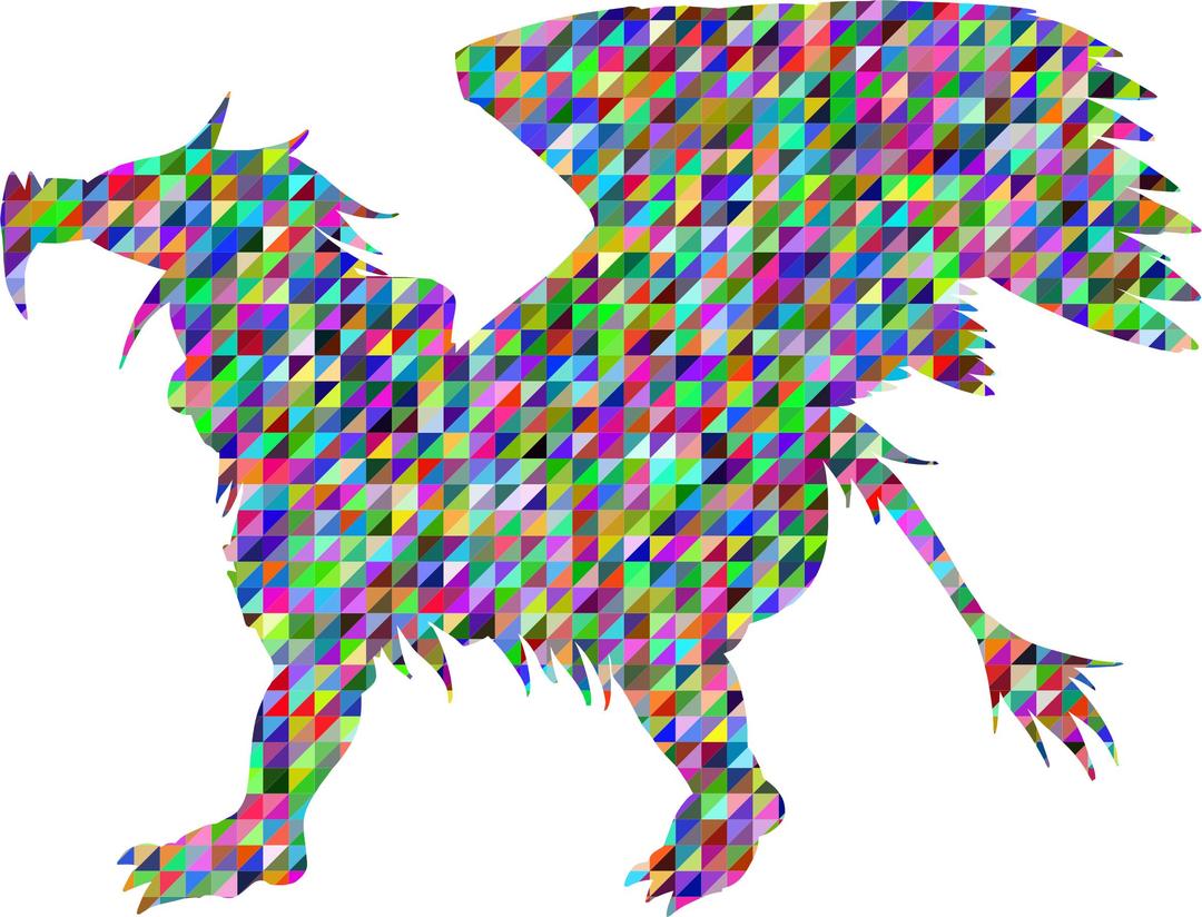 Low Poly Triangular Griffin Silhouette png transparent