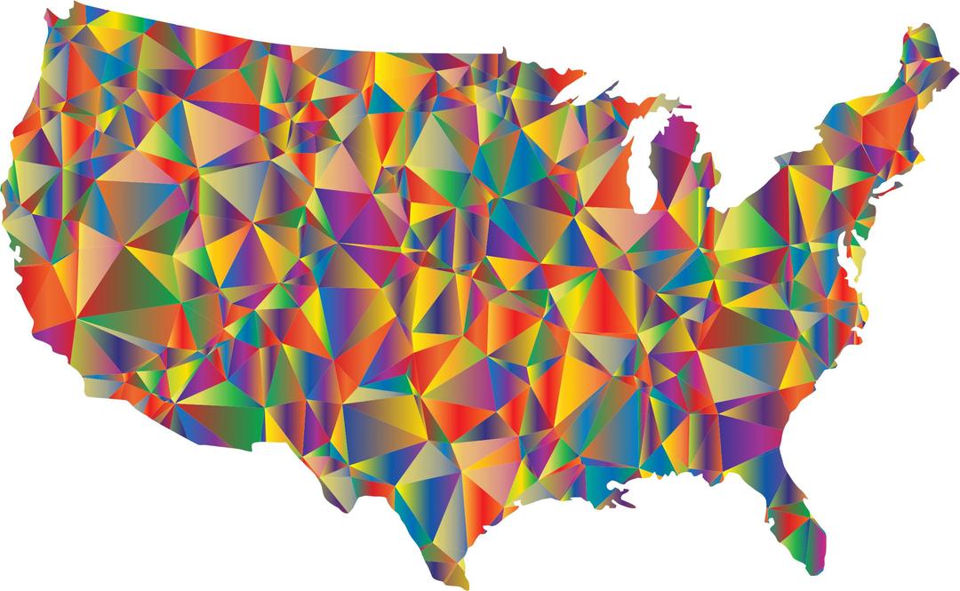 Low Poly United States Map png transparent