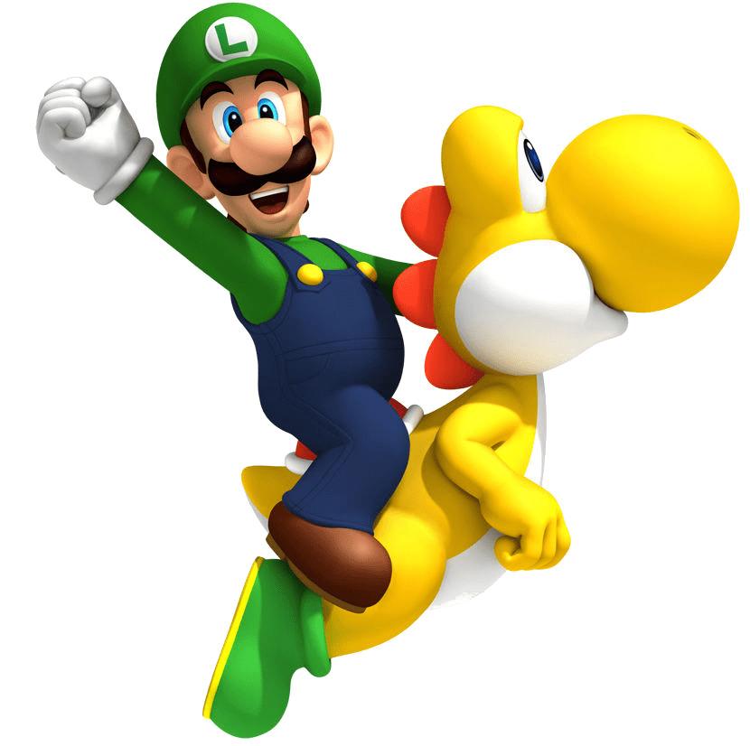 Luigi Yellow Yoshi png transparent