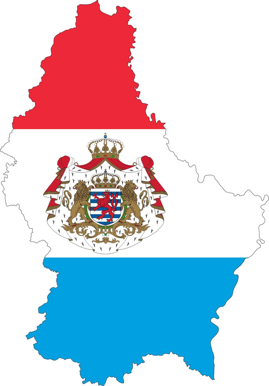 Luxembourg Map Flag With Stroke And Coat Of Arms png transparent