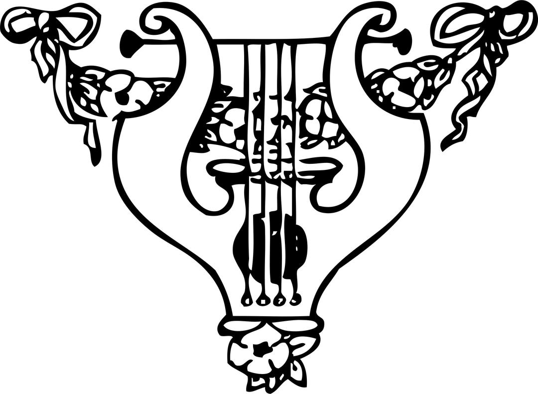 lyre and garland png transparent