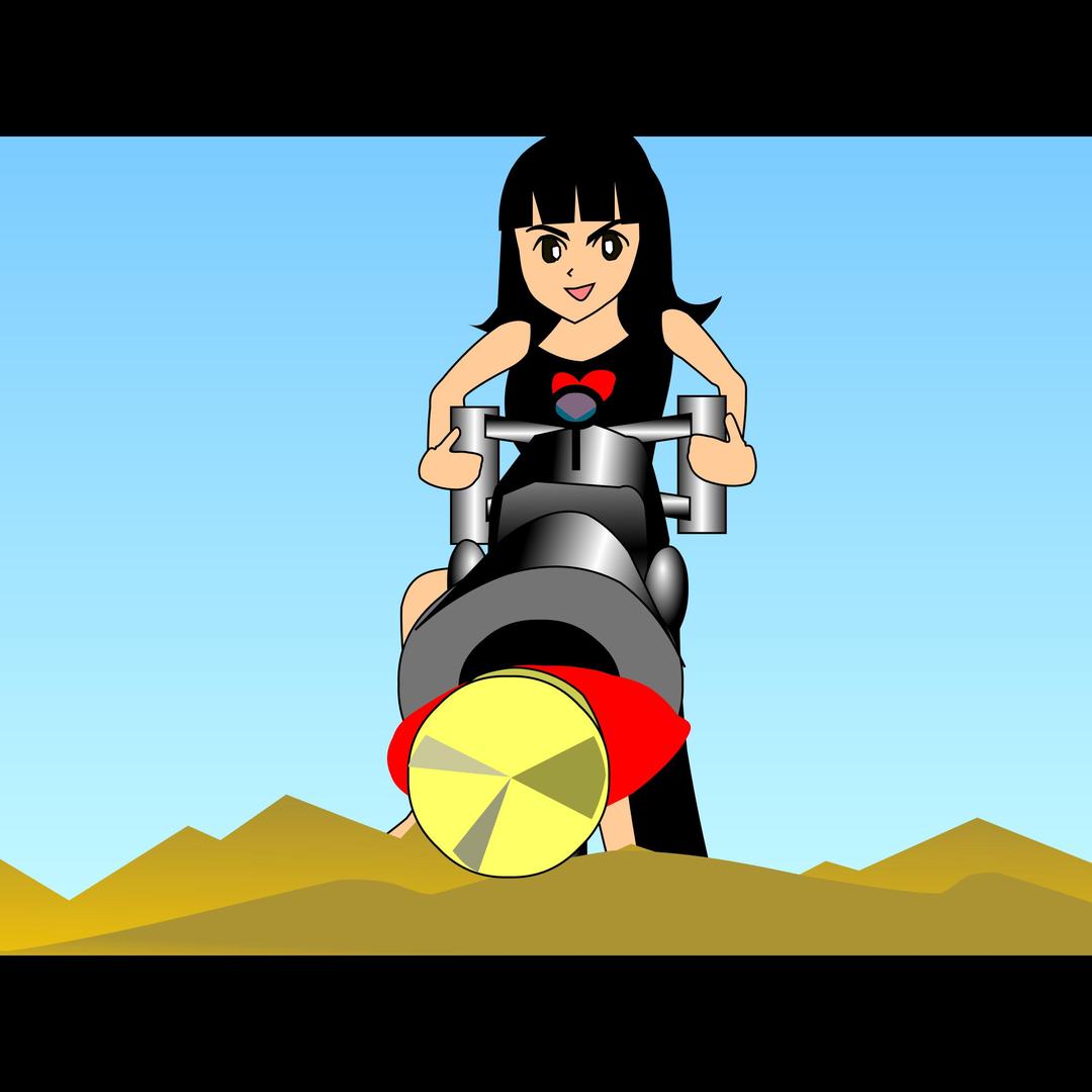 Machine gun girl (Animation) png transparent