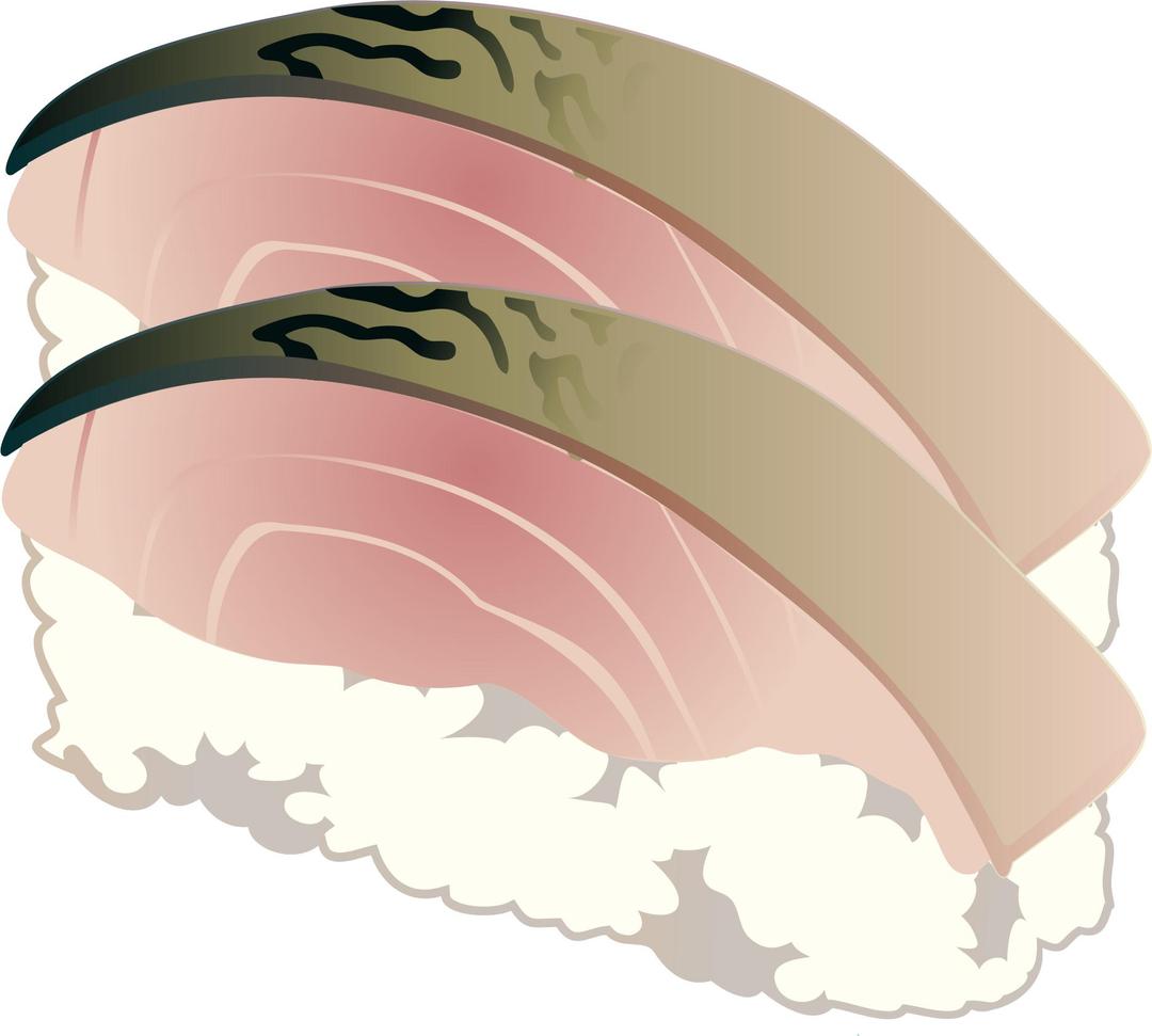 Mackerel sushi (nigiri) png transparent