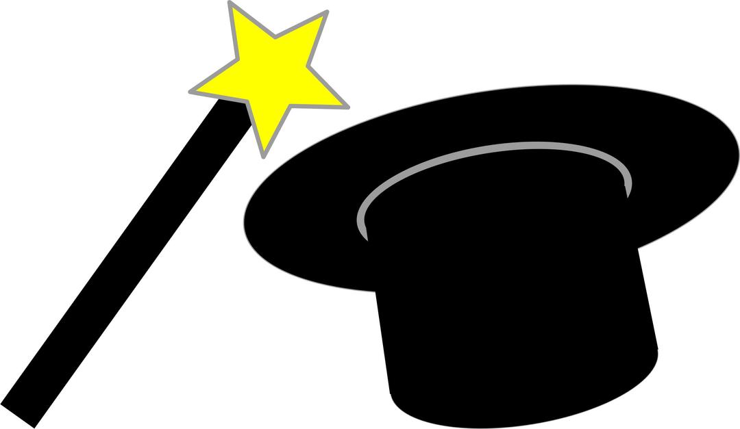 Magic wand and hat - chapeau et baguette magique png transparent